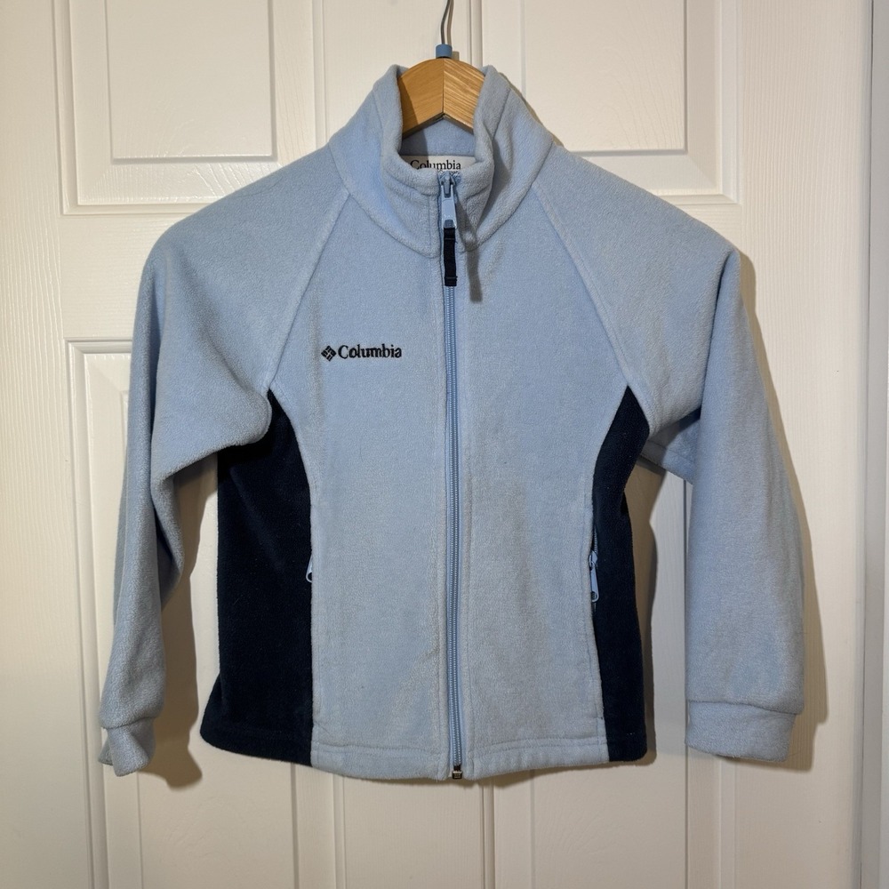 Columbia Youth Fleece Zip Jacket Blue‎ Navy Size 7/8